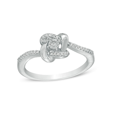 0.067 CT. T.W. Diamond Knot Ring in Sterling Silver