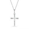 Diamond Accent Six Stone Cross Pendant in Sterling Silver