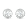 0.04 CT. T.W. Diamond Solitaire Textured Frame Stud Earrings in Sterling Silver