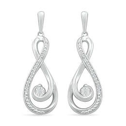 0.065 CT. T.W. Diamond Infinity Loop Earrings in Sterling Silver
