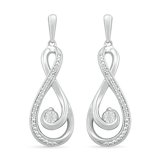 0.065 CT. T.W. Diamond Infinity Loop Earrings in Sterling Silver