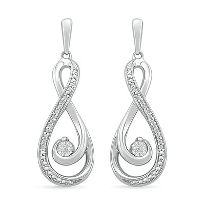 0.065 CT. T.W. Diamond Infinity Loop Earrings in Sterling Silver