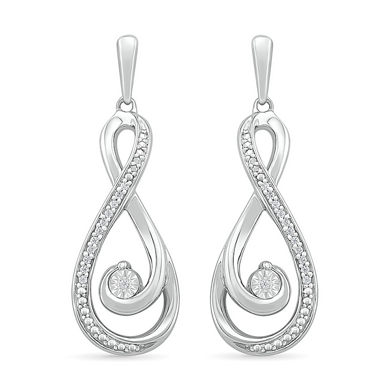 0.065 CT. T.W. Diamond Infinity Loop Earrings in Sterling Silver|Peoples Jewellers