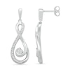 Thumbnail Image 2 of 0.065 CT. T.W. Diamond Infinity Loop Earrings in Sterling Silver