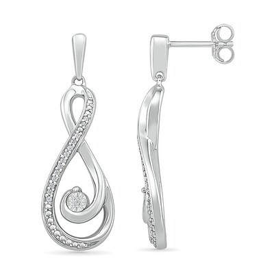 0.065 CT. T.W. Diamond Infinity Loop Earrings in Sterling Silver