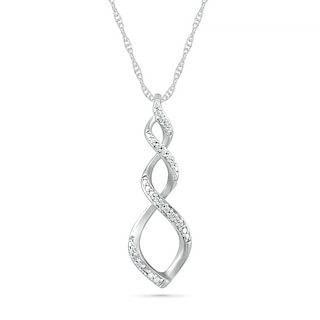 0.04 CT. T.W. Diamond Twist Pendant in Sterling Silver