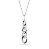 Thumbnail Image 0 of 0.065 CT. T.W. Black Enhanced and White Diamond Linear Link Chain Pendant in Sterling Silver