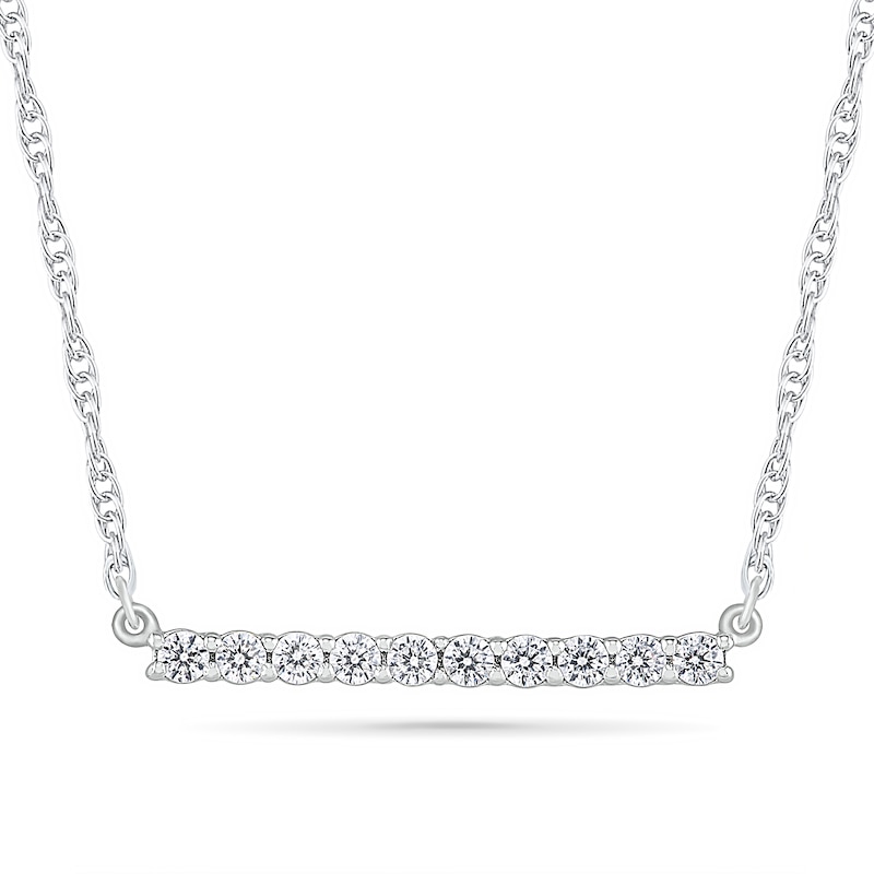 0.23 CT. T.W. Diamond Bar Necklace in Sterling Silver|Peoples Jewellers