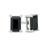 Thumbnail Image 0 of 0.95 CT. T.W. Emerald-Cut Black Enhanced Diamond Solitaire Stud Earrings in 10K White Gold