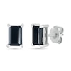 0.95 CT. T.W. Emerald-Cut Black Enhanced Diamond Solitaire Stud Earrings in 10K Gold