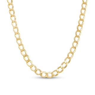 3.5mm Curb Chain Necklace in Hollow 10K Gold – 22"