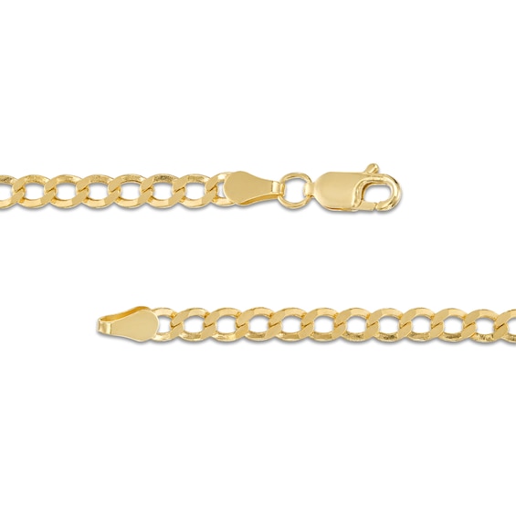 3.5mm Curb Chain Necklace in Hollow 10K Gold – 22"