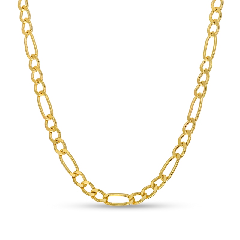 2.4mm Figaro Chain Necklace in Hollow 14K Gold – 20"|Peoples Jewellers