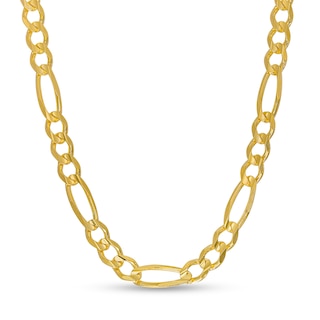 4.7mm Figaro Chain Necklace in Solid 14K Gold – 24"