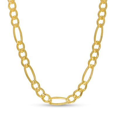 4.7mm Figaro Chain Necklace in Solid 14K Gold – 24"