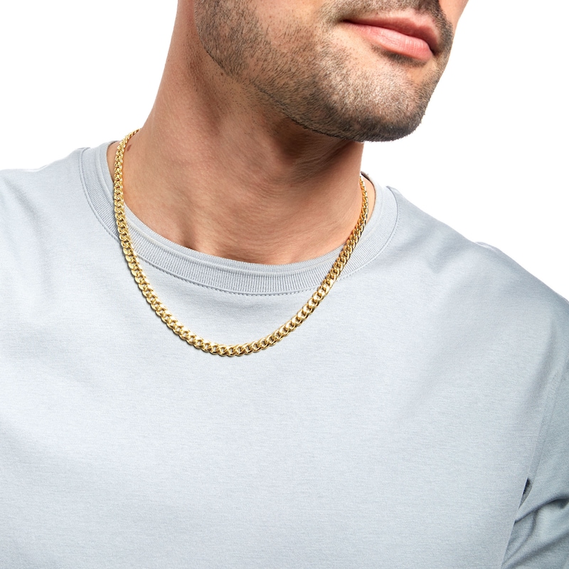 5.5mm Cuban Curb Necklace in Hollow 10K Gold – 22"|Peoples Jewellers