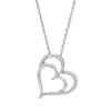 Thumbnail Image 0 of 0.085 CT. T.W. Diamond Double Heart Pendant in Sterling Silver