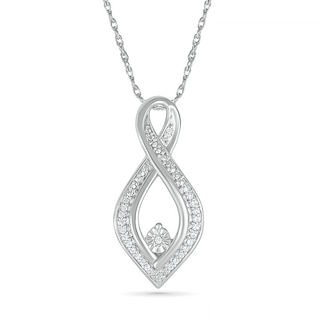 0.067 CT. T.W. Diamond Loop Pendant in Sterling Silver