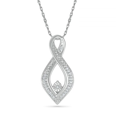 0.067 CT. T.W. Diamond Loop Pendant in Sterling Silver