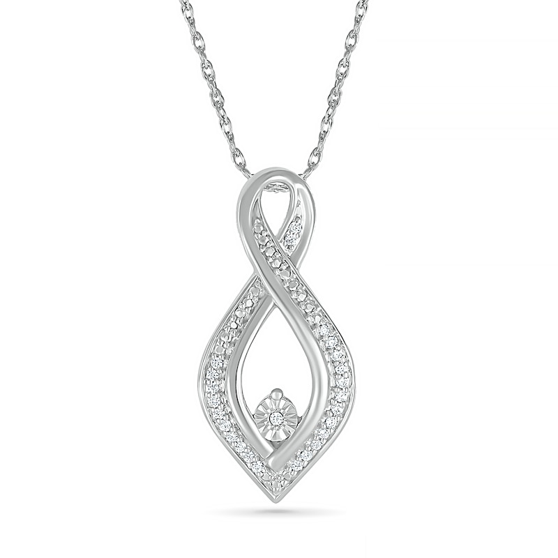 0.067 CT. T.W. Diamond Loop Pendant in Sterling Silver|Peoples Jewellers