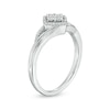 Thumbnail Image 2 of 0.066 CT. T.W. Quad Diamond Frame Tilted Square Split Shank Ring in Sterling Silver