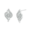 Thumbnail Image 0 of 0.04 CT. T.W. Diamond Flame Stud Earrings in Sterling Silver