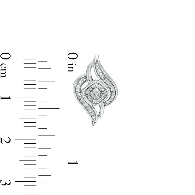 0.04 CT. T.W. Diamond Flame Stud Earrings in Sterling Silver