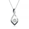 Thumbnail Image 0 of 0.065 CT. T.W. Black Enhanced and White Diamond Twist Pendant in Sterling Silver