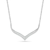 Thumbnail Image 0 of 0.18 CT. T.W. Diamond Chevron Necklace in Sterling Silver