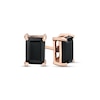 Thumbnail Image 0 of 0.95 CT. T.W. Emerald-Cut Black Enhanced Diamond Solitaire Stud Earrings in 10K Rose Gold