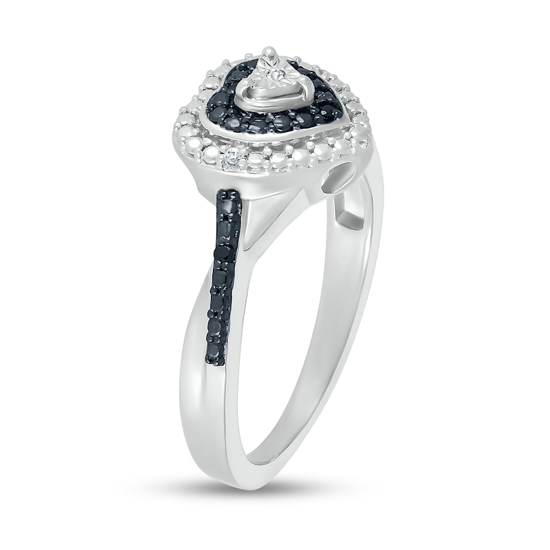 Diamond Accent Double Heart-Shaped Frame Twist Shank Ring in Sterling Silver|Peoples Jewellers