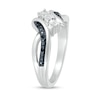 Thumbnail Image 2 of Black and White Diamond Accent Trio Split Shank Bypass Ring in Sterling Silver