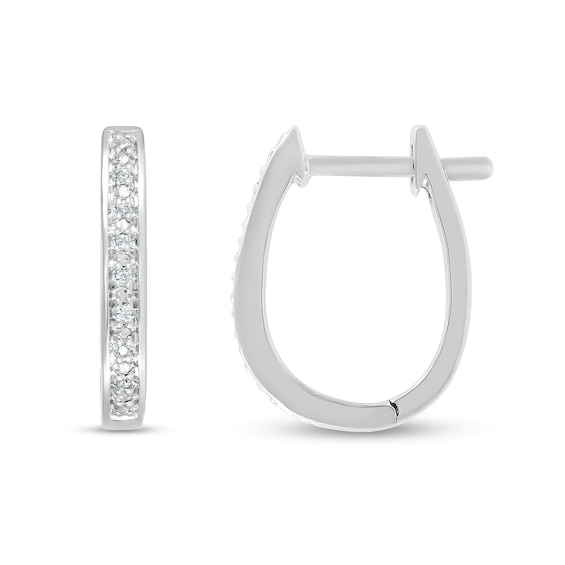 Diamond Accent Hoop Earrings in Sterling Silver