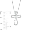 0.116 CT. T.W. Diamond Loop Cross Pendant in Sterling Silver