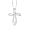 Thumbnail Image 0 of 0.29 CT. T.W. Diamond Loop Cross Pendant in Sterling Silver