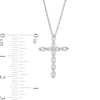 Thumbnail Image 2 of 0.085 CT. T.W. Diamond Twist Cross Pendant in 10K White Gold