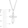 0.18 CT. T.W. Diamond Loop Cross Pendant in Sterling Silver