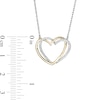 Thumbnail Image 2 of 0.117 CT. T.W. Diamond Interlocking Hearts Necklace in Sterling Silver and 10K Gold