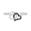 Thumbnail Image 3 of 0.04 CT. T.W. Black Enhanced and White Diamond Heart Link Ring in Sterling Silver