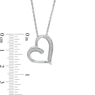 0.149 CT. T.W. Diamond Heart Pendant in Sterling Silver