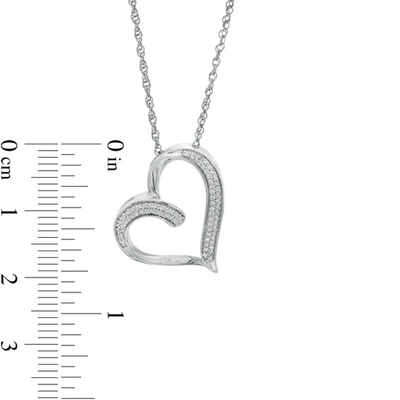 0.149 CT. T.W. Diamond Heart Pendant in Sterling Silver