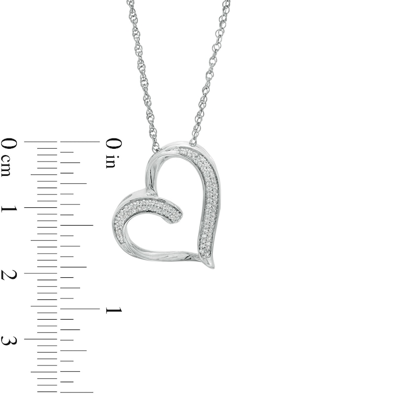 0.149 CT. T.W. Diamond Heart Pendant in Sterling Silver|Peoples Jewellers