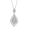 0.95 CT. T.W. Diamond Flame Teardrop Pendant in 10K White Gold