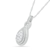 0.69 CT. T.W. Composite Pear Diamond Double Teardrop Frame Doorknocker Pendant in 10K White Gold