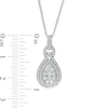 Thumbnail Image 2 of 0.69 CT. T.W. Composite Pear Diamond Double Teardrop Frame Doorknocker Pendant in 10K White Gold