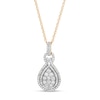 Thumbnail Image 0 of 0.69 CT. T.W. Composite Pear Diamond Teardrop Frame Doorknocker Pendant in 10K Gold