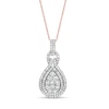 Thumbnail Image 0 of 0.69 CT. T.W. Composite Pear Diamond Teardrop Frame Doorknocker Pendant in 10K Rose Gold