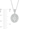 Thumbnail Image 3 of 0.95 CT. T.W. Composite Oval Diamond Frame Pendant in 10K White Gold