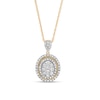 Thumbnail Image 0 of 0.95 CT. T.W. Composite Oval Diamond Double Frame Pendant in 10K Gold