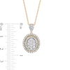 Thumbnail Image 2 of 0.95 CT. T.W. Composite Oval Diamond Double Frame Pendant in 10K Gold